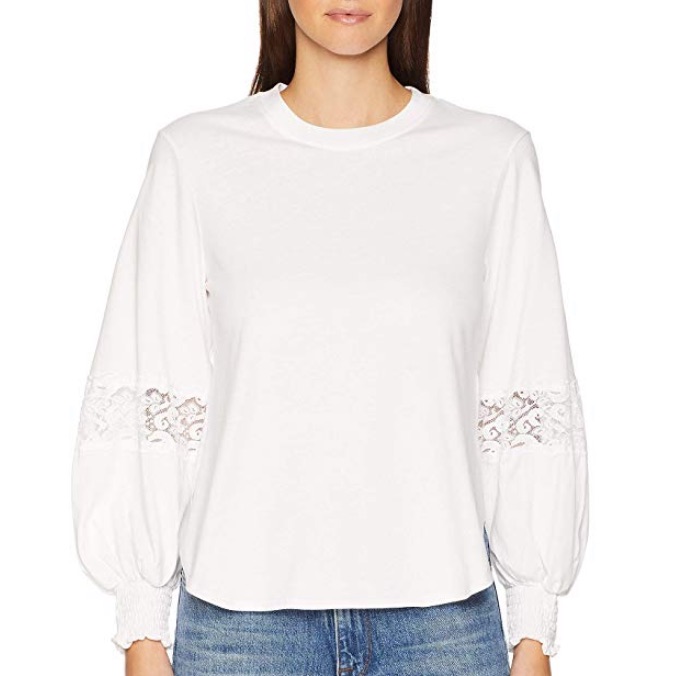 See By Chloe Long Sleeve T-Shirt Lace Insert